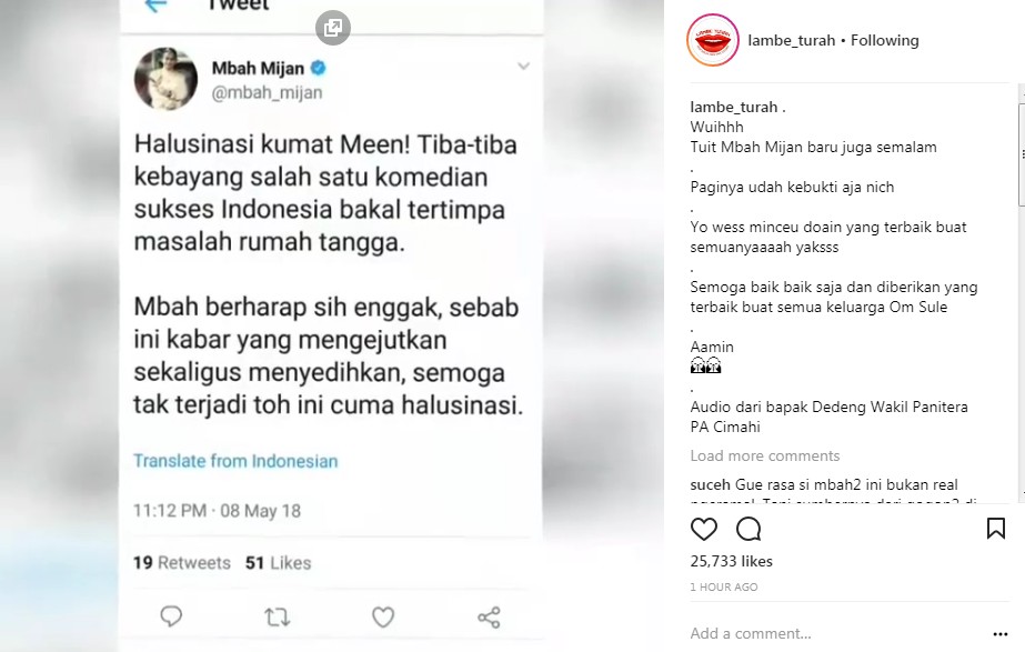 Ramalan Mbah Mijan Soal Rumah Tangga Komedian Indonesia