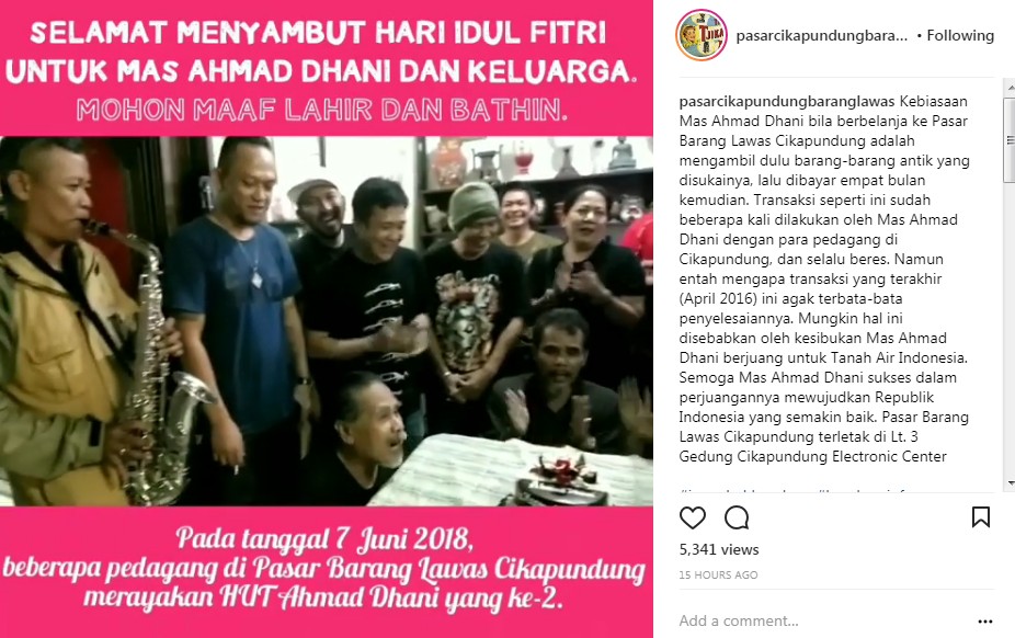 Pedagang Barang Lawas Cikapundung Nyanyi Selamat Ulang Tahun Untuk Ahmad Dhani