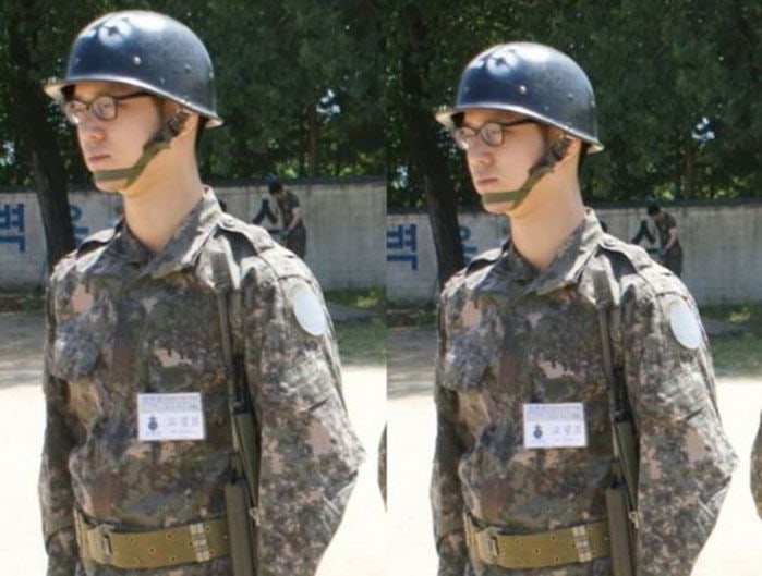 Go Kyung Pyo Kenakan Atribut Tentara Lengkap Saat Jalani Pelatihan Dasar Wajib Militer