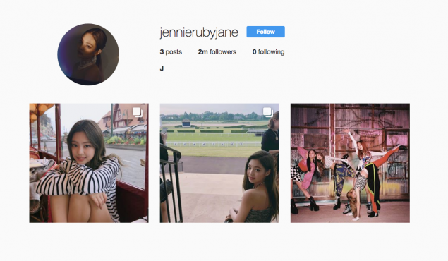 Akun Instagram baru Jennie