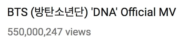 MV \'DNA\' Milik Bangtan Boys Sukses Ditonton Lebih dari 550 Juta Kali di YouTube
