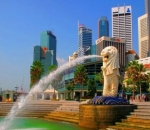 Patung Singa Merlion, Singapura