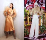 Siti Badriah Pilih Pakai Midi Dress, Lesty Pilih Lebih Santai dengan Celana Putih untuk Busana Emas