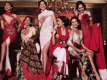 FOTO : Pemotretan Putri Indonesia, Elegan Menawan dengan Kebaya Merah Putih