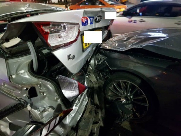 Kondisi mobil Tae Yeon pasca kecelakaan