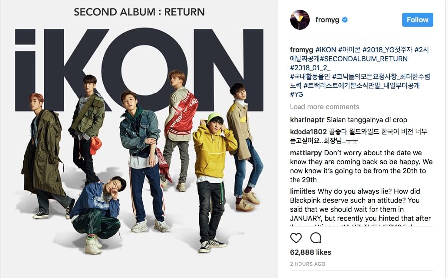 Postingan Yang Hyun Suk di Instagram