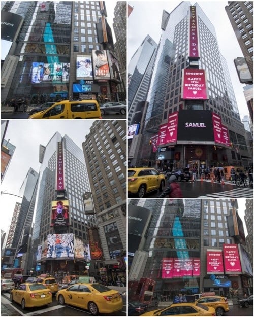 Iklan Ulang Tahun di Times Square New York Persembahan dari Fans untuk Kim Samuel