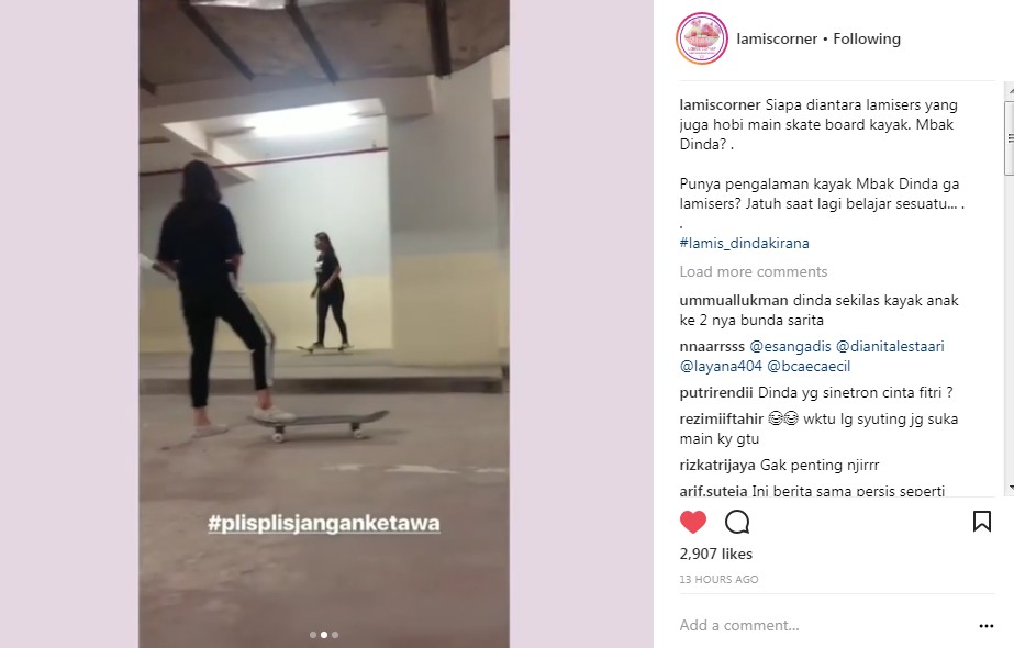 Dinda Kirana Mulai Meluncur dengan Papan Skateboard Miliknya