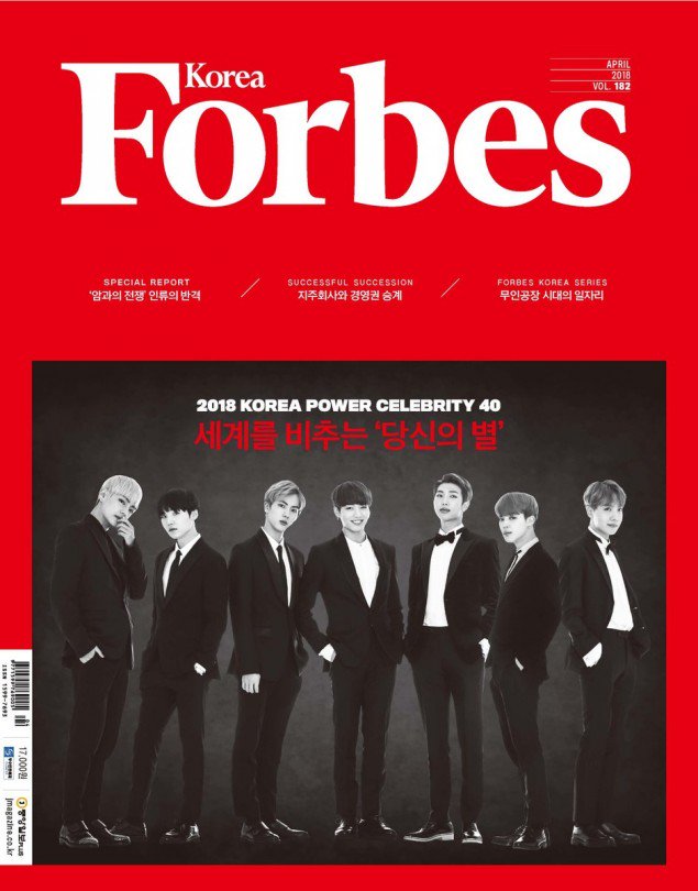 Bangtan Boys Jadi Model Sampul Forbes Korea Edisi April 2018