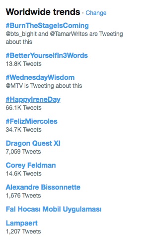 Tagar \'Happy Irene Day\' Masuk Trending Topic Dunia di Twitter