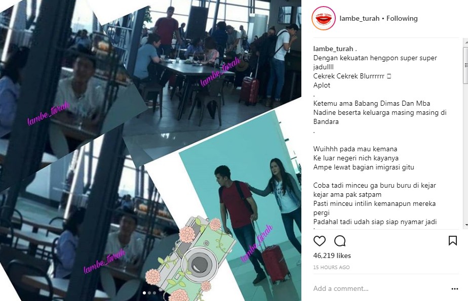 Dimas Anggara dan Nadine Chandrawinata Kepergok di Bandara
