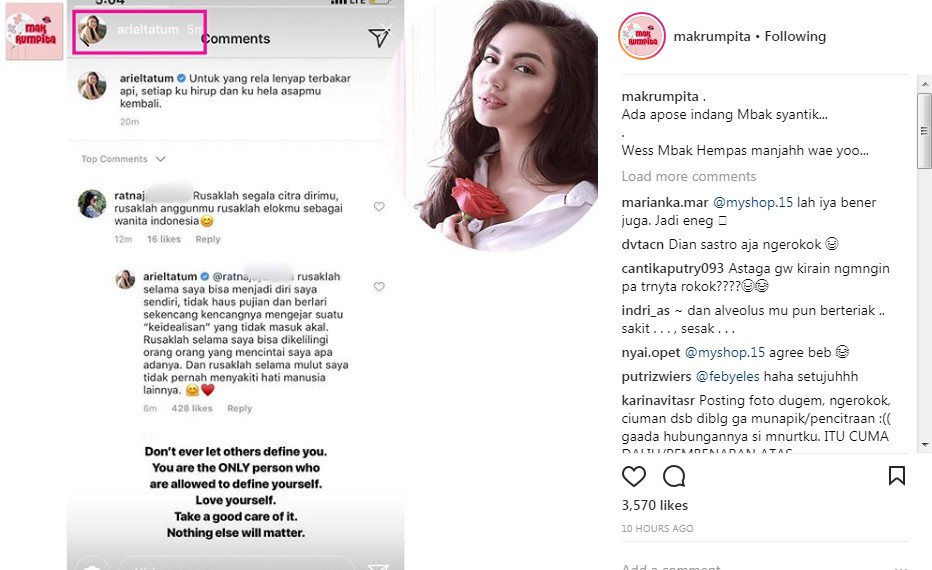 Tanggapan Menohok Ariel Tatum Soal Cibiran Netizen