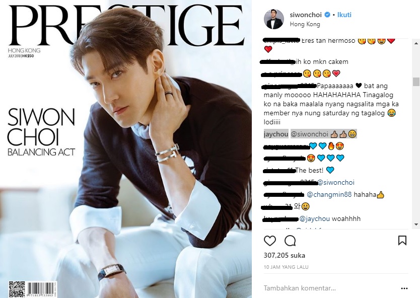 Komentar Jay Chou di Postingan Siwon