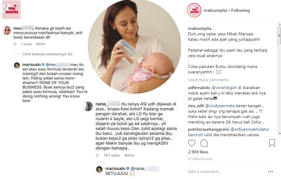Marissa Nasution Balas Komentar Nyinyir Netizen