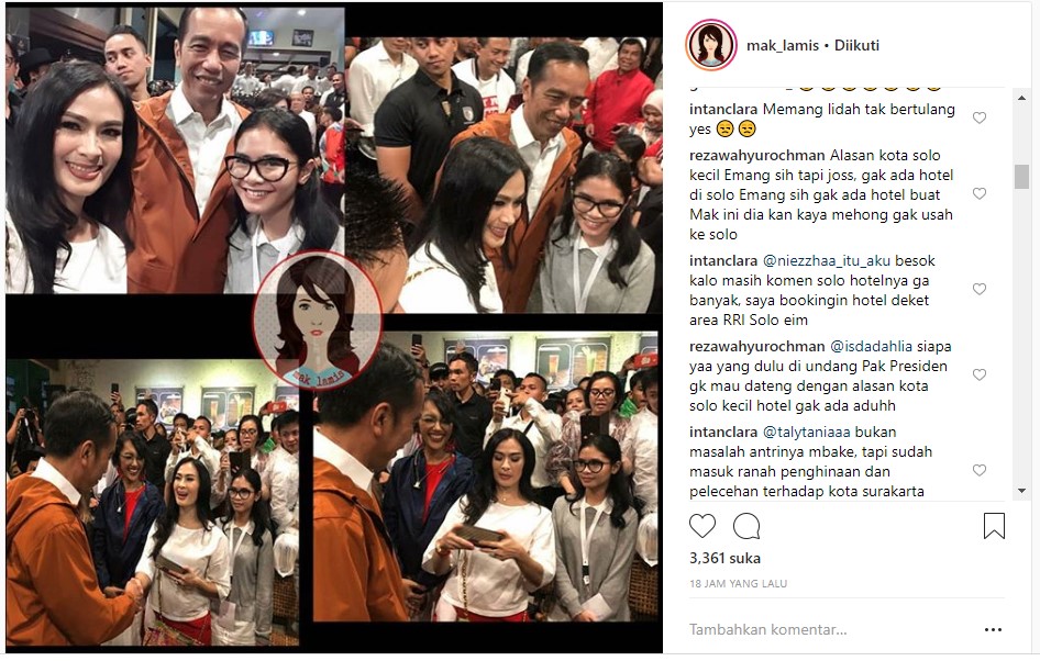 Iis Dahlia Selfie Bareng Presiden Jokowi