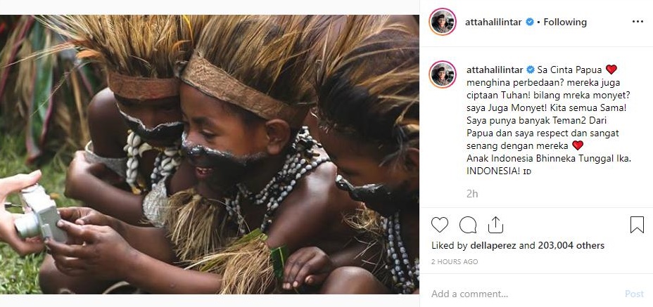 Rasisme Atta Halilintar Cinta Papua