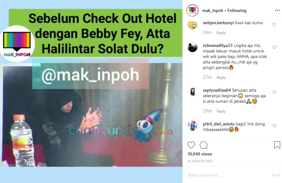 Bebby Fey Sebut Atta Laksanakan Salat Sebelum Check Out Hotel, Kejanggalan Ini Dibongkar Netter
