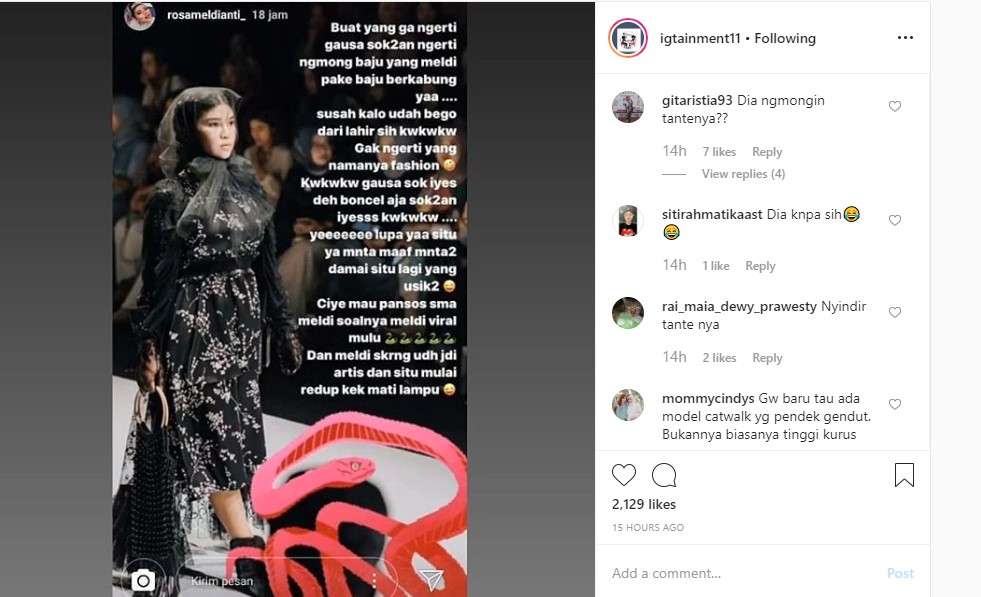 Ungkit Soal \'Ngemis\' Damai, Rosa Meldianti Sindir Dewi Persik Wanita \'Boncel\' Tak Paham Fashion?