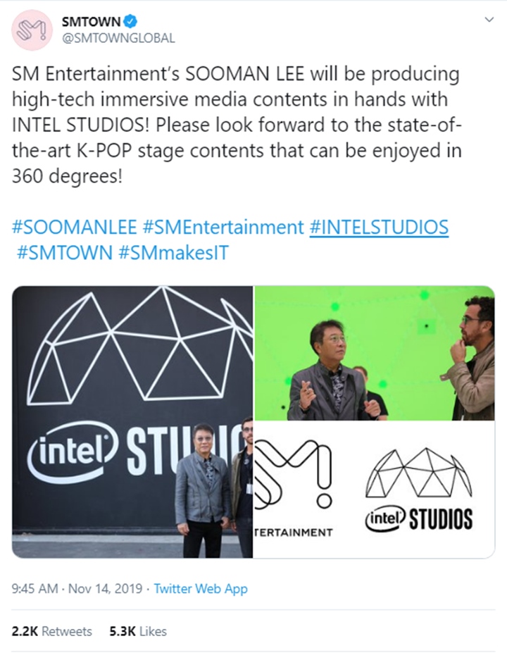 Ikuti Perkembangan Teknologi, SM Entertainment Bakal Luncurkan Konten K-Pop Terbaru Bareng Intel Stu