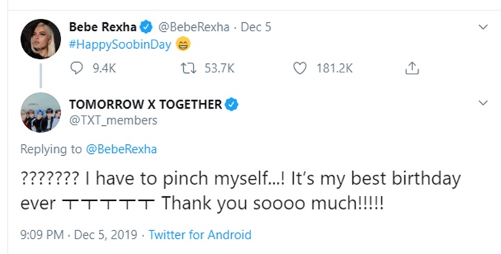 Bebe Rexha ucapkan ulang tahun untuk Soobin