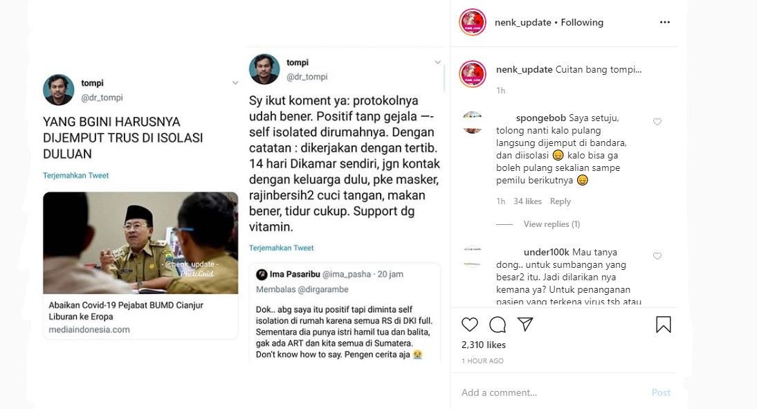 Tompi Frontal Sebut Pejabat BUMD Cianjur Harus Diisolasi, Hujatan Sontak Mencuat?