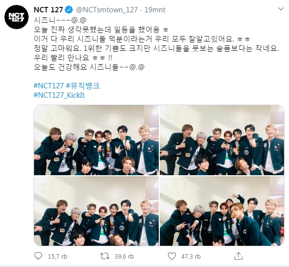 NCT 127 Raih Kemenangan Pertama ‘Kick It’, Fans Girang Hingga Jadi Trending Topik Dunia