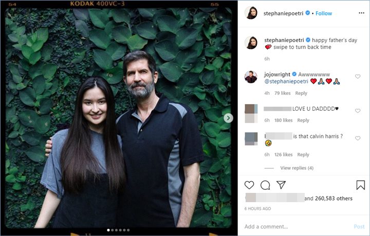 stephanie poetri membagikan beberapa foto bersama dengan sang ayah melalui akun instagram pribadinya untuk perayaan hari ayah internasional
