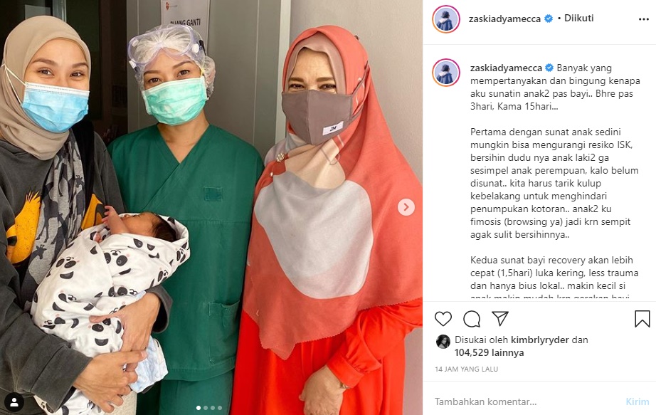 Zaskia Adya Mecca Pilih Sunat Baby Kama Bramantyo di Usia Baru 15 Hari, Ternyata Karena Alasan Ini