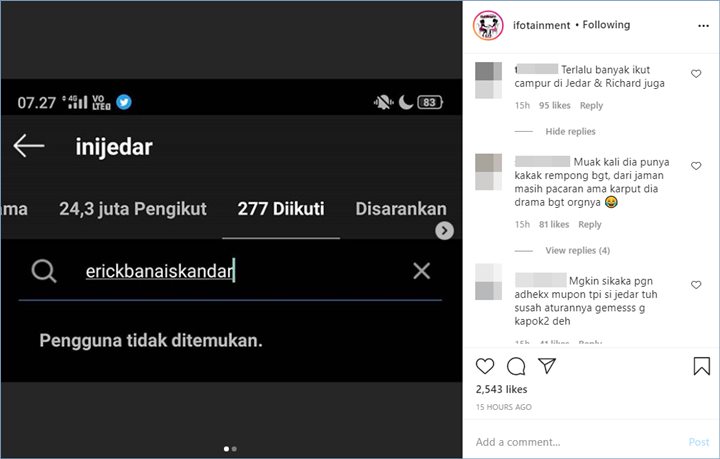 warganet memberikan tanggapan mengenai jessica iskandar yang memutuskan unfollow akun instagram sang kakak