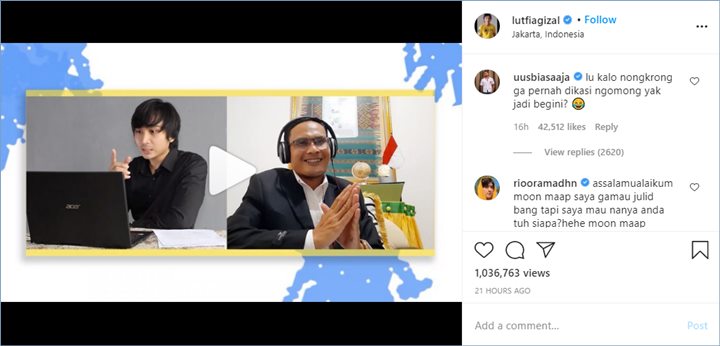 lutfi agizal terlihat mendapatkan komentar-komentar julid ala netizen dari sederet selebriti ternama