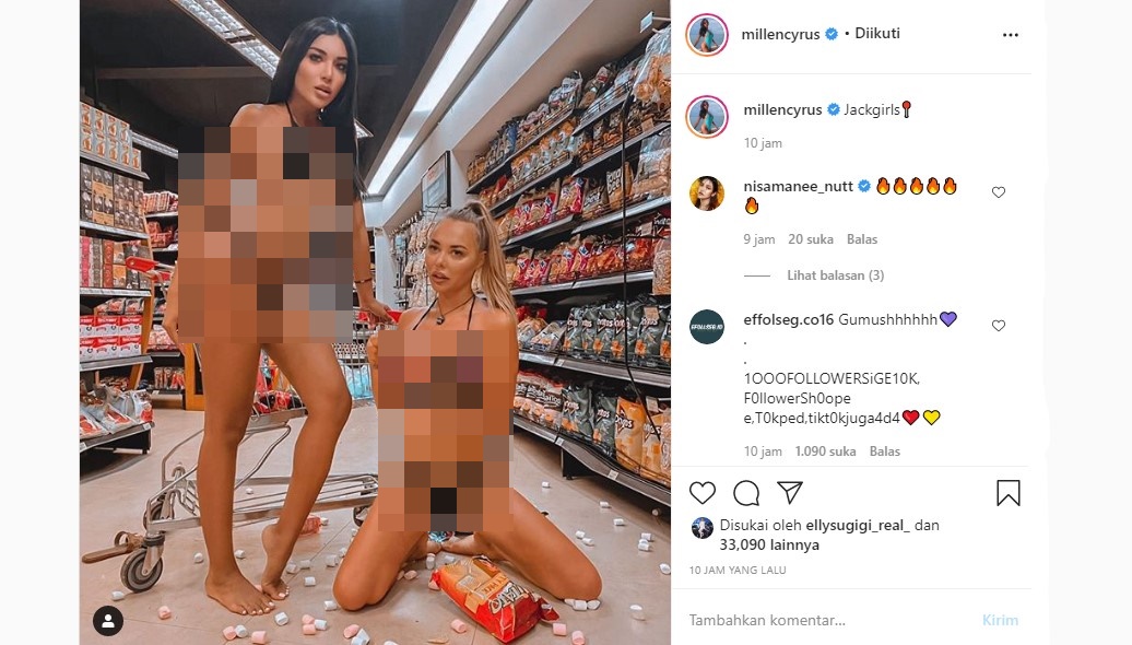 Millendaru Tampil Seksi Berbikini di Supermarket Bikin Heboh