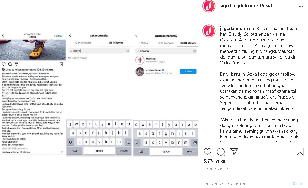 Reaksi Kalina Oktarani Soal Azka Corbuzier Unfollow Instagramnya, Hingga Tegaskan Hal Ini