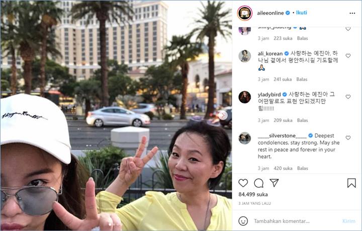 Ailee mengungkapkan kerinduan kepada sang ibu yang meninggal dunia melalui akun Instagram pribadinya membuat para selebriti Korea Selatan menuliskan komentar belasungkawa