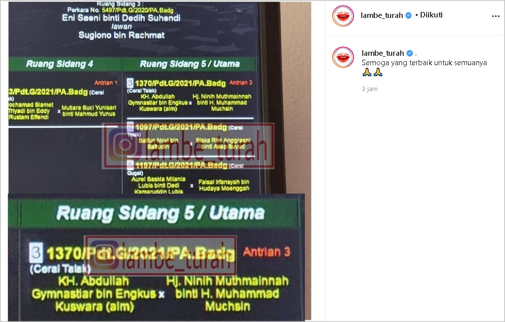 Aa Gym Resmi Gugat Cerai Teh Ninih ke Pengadilan Agama Bandung, Kuasa Hukum Jelaskan Alasannya