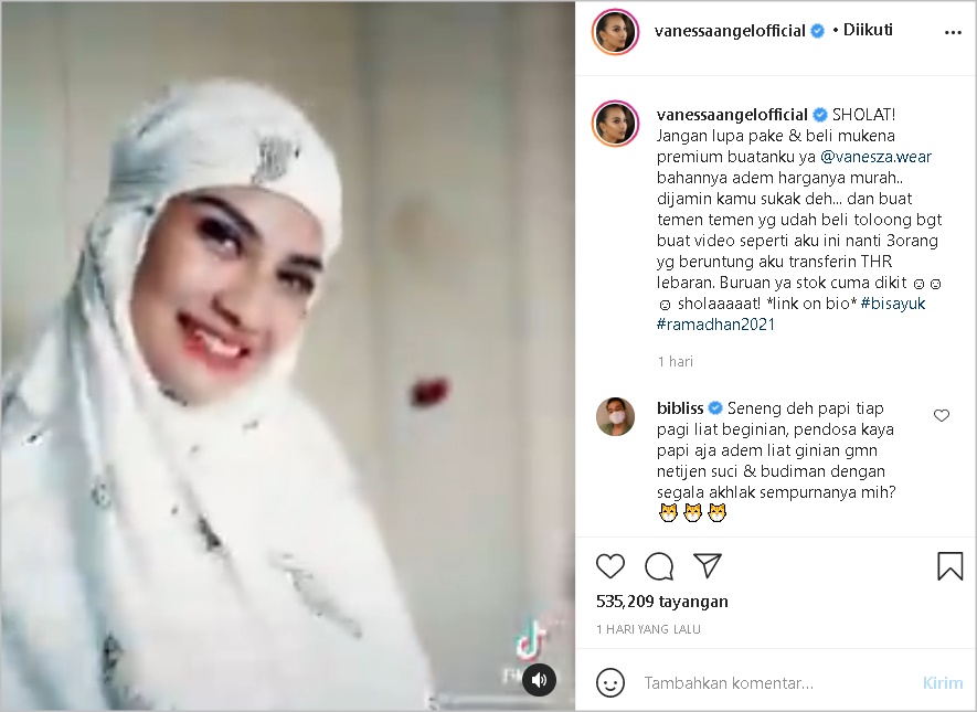 Vanessa Angel Jual Mukena Bermotif Hewan Diserbu Kritikan, Ustaz Riza Muhammad Bilang Begini