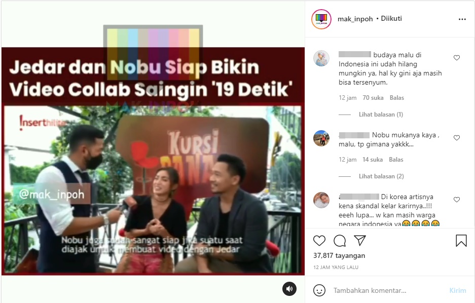 Jessica Iskandar-Nobu Mendadak Akui Siap Bikin Video Saingi \'19 Detik\', Disindir Tak Tahu Malu