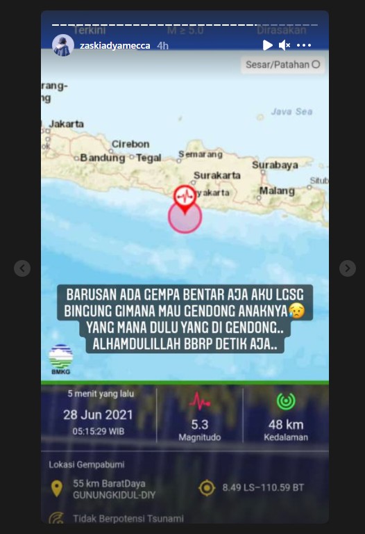 Zaskia Adya Mecca Sudah 2 Kali Rasakan Gempa di Yogyakarta, Akui Sempat Bingung Banget